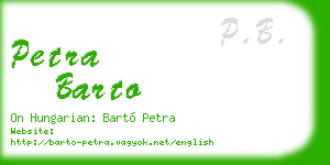 petra barto business card